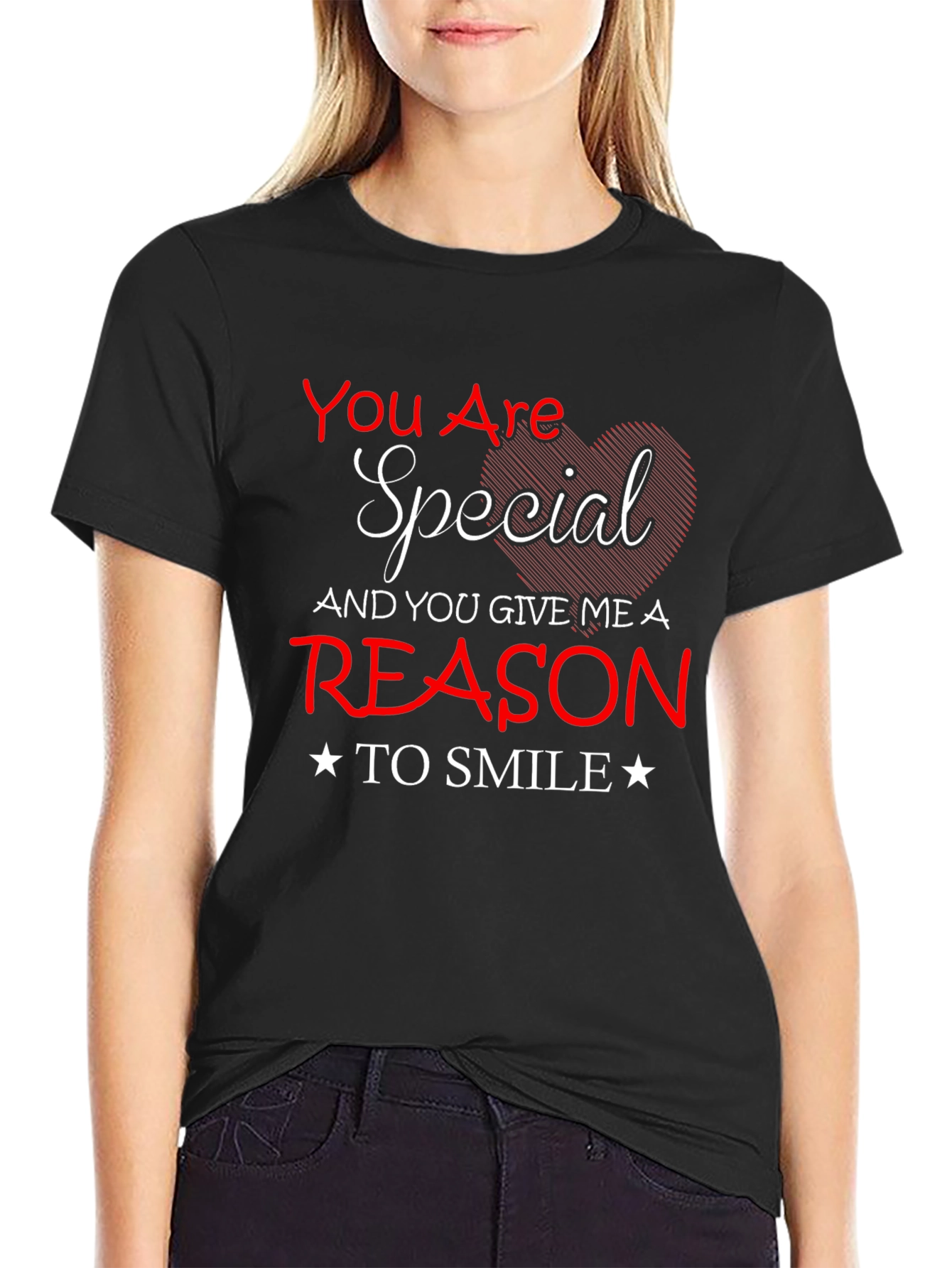 Special Heart Graphic Tee - Mens Black T-Shirt