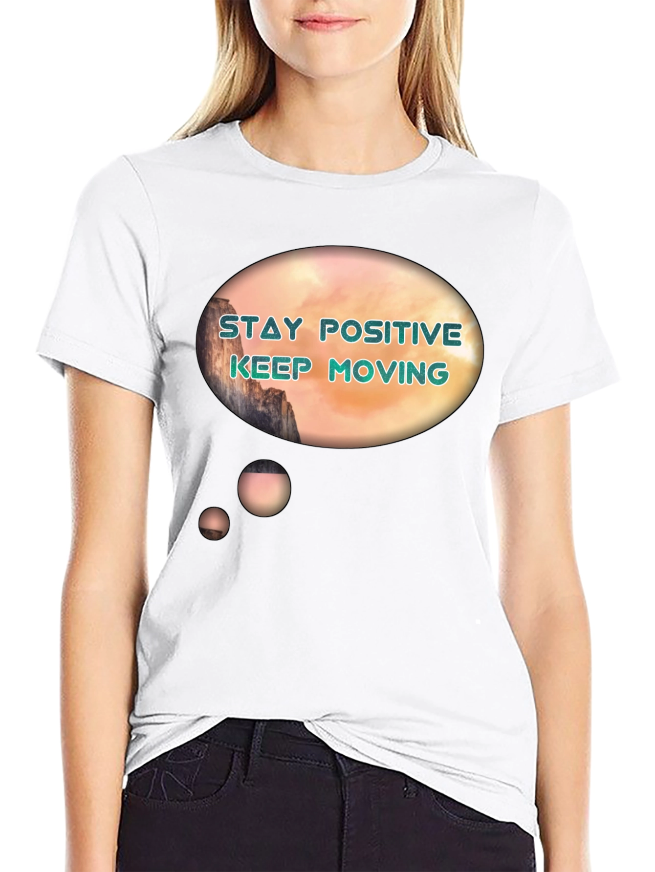 Positive Vibes Graphic Tee - Stay Positive Keep Moving