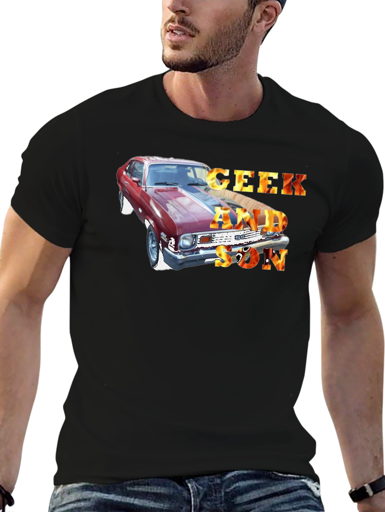 Geek and Son Car Graphic T-Shirt
