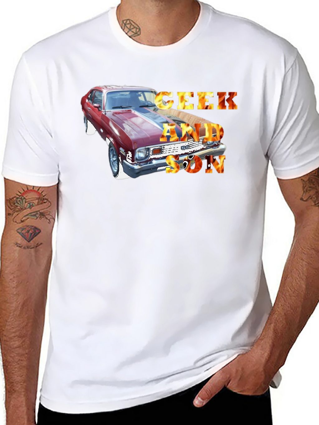 Geek and Son Car Graphic T-Shirt