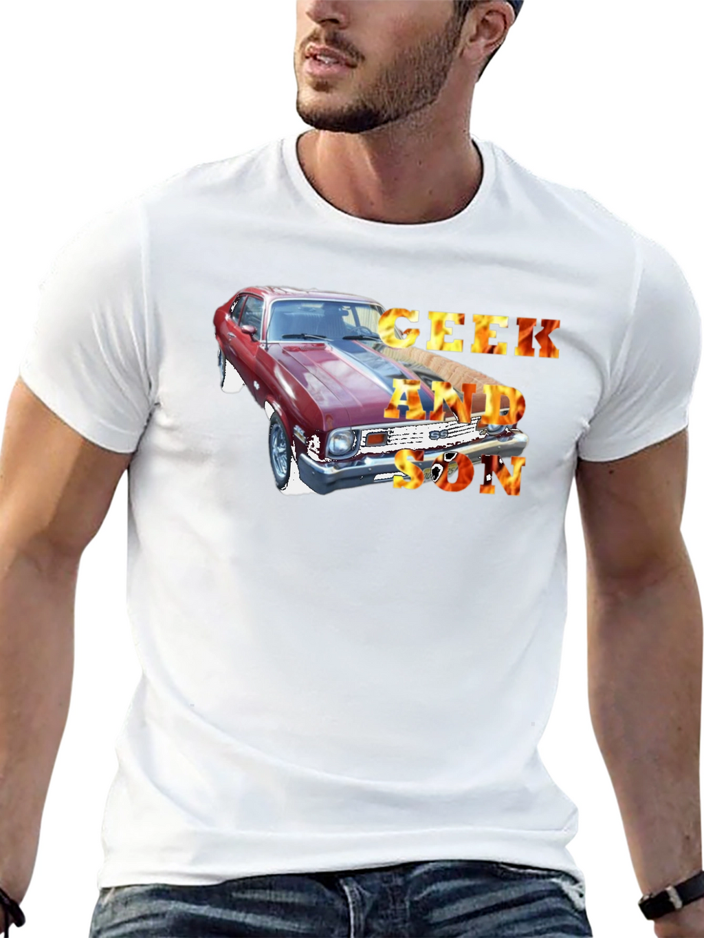 Geek and Son Car Graphic T-Shirt