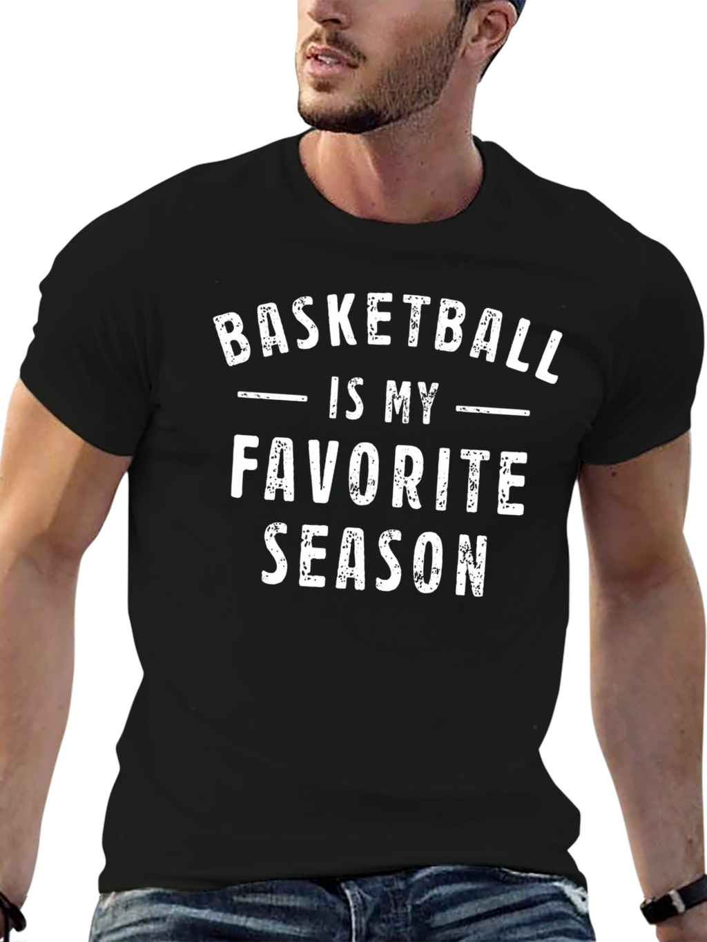 Basketball is My Favorite Season Black T-Shirt