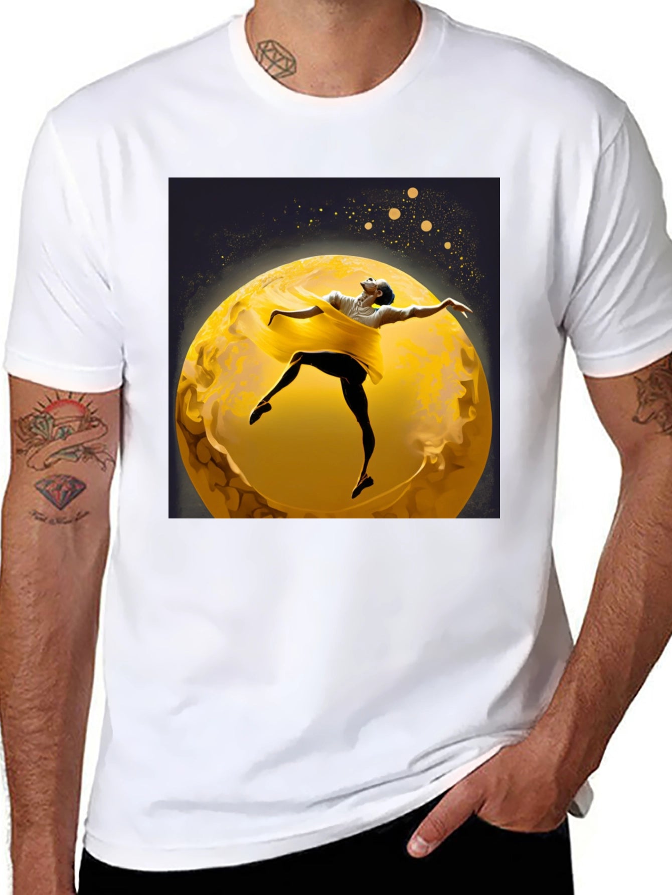 Ballerina Moon T-Shirt - Artsy Black Tee
