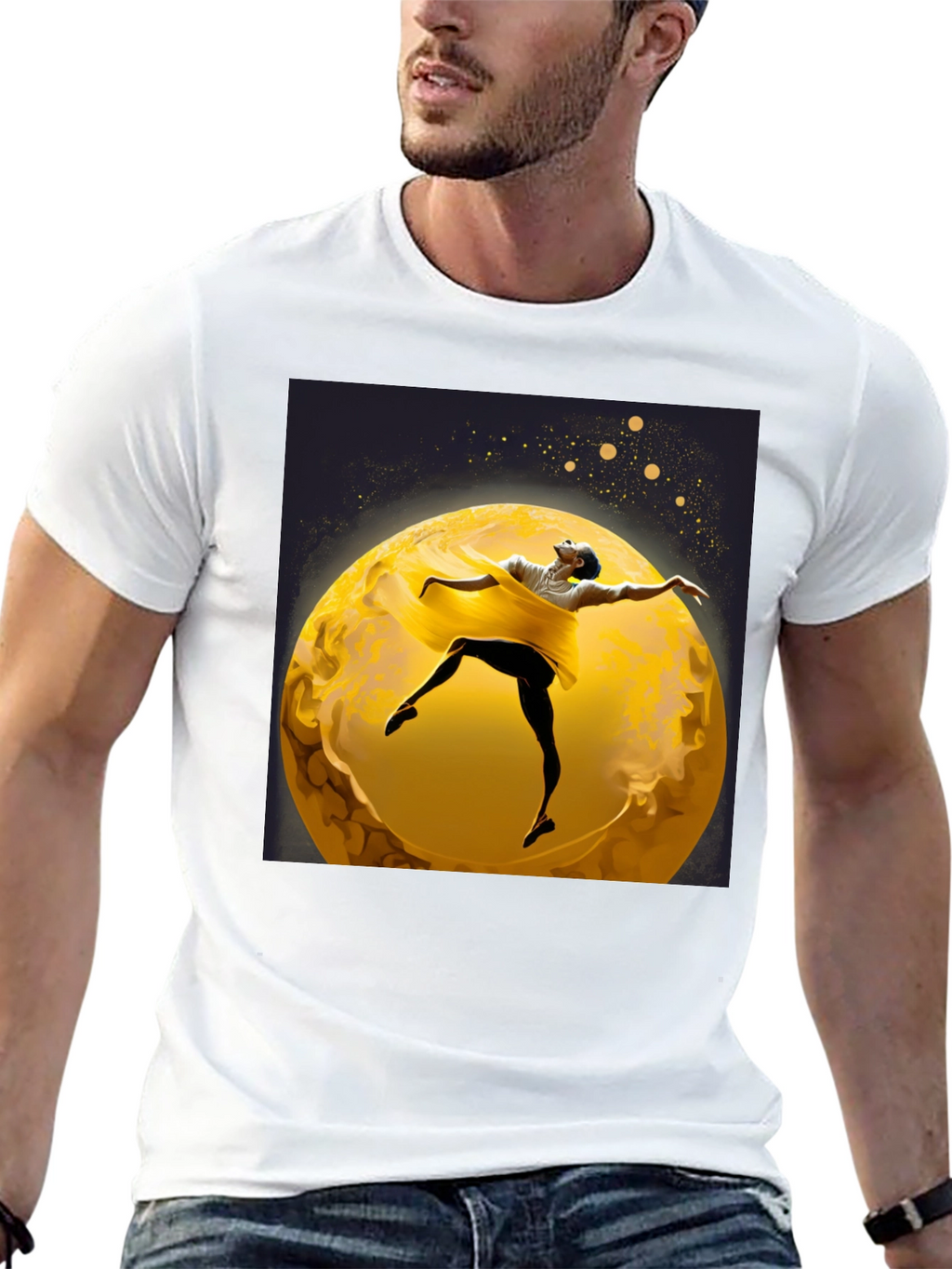 Ballerina Moon T-Shirt - Artsy Black Tee
