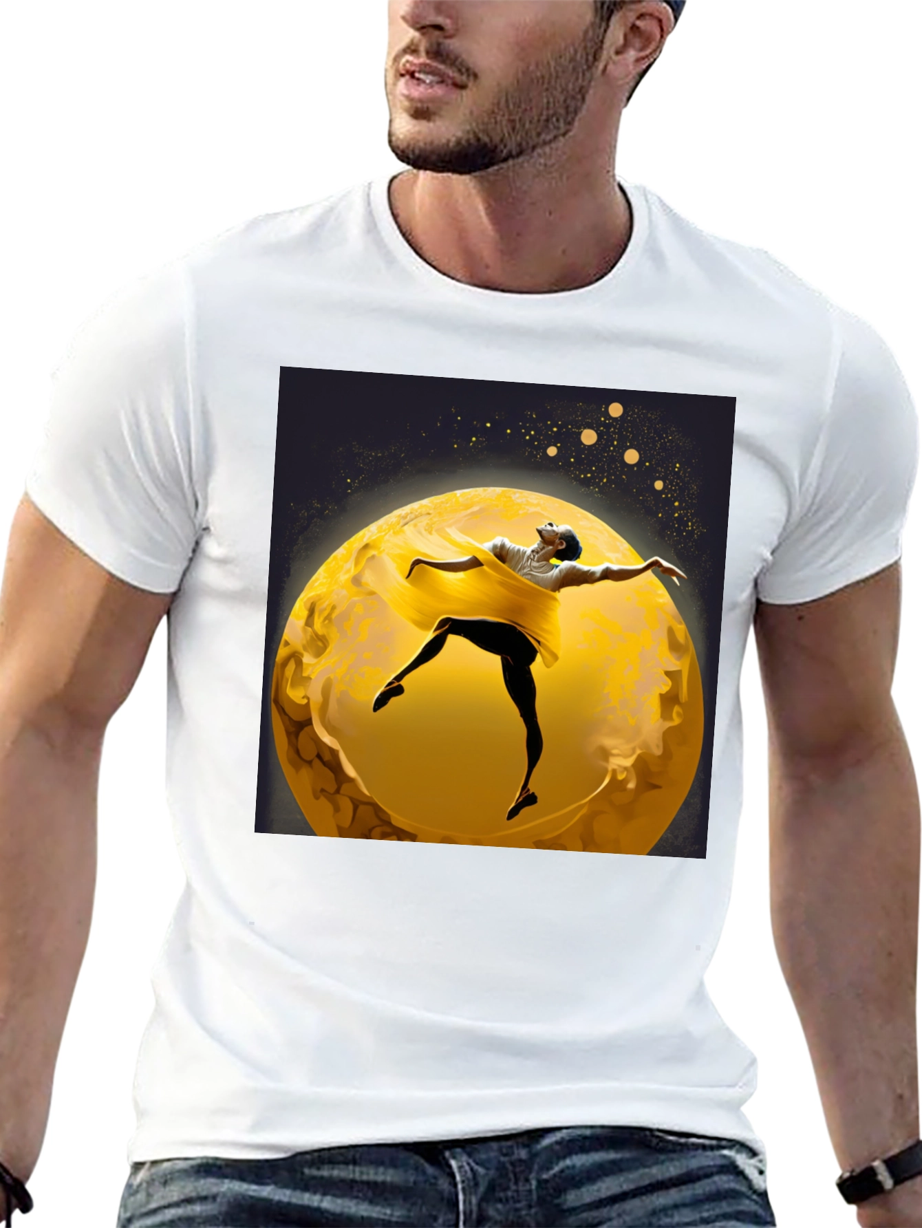 Ballerina Moon T-Shirt - Artsy Black Tee