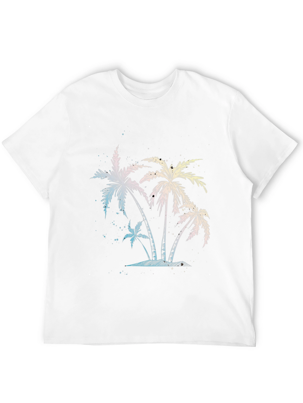 Tropical Palm Tree Graphic Black T-Shirt