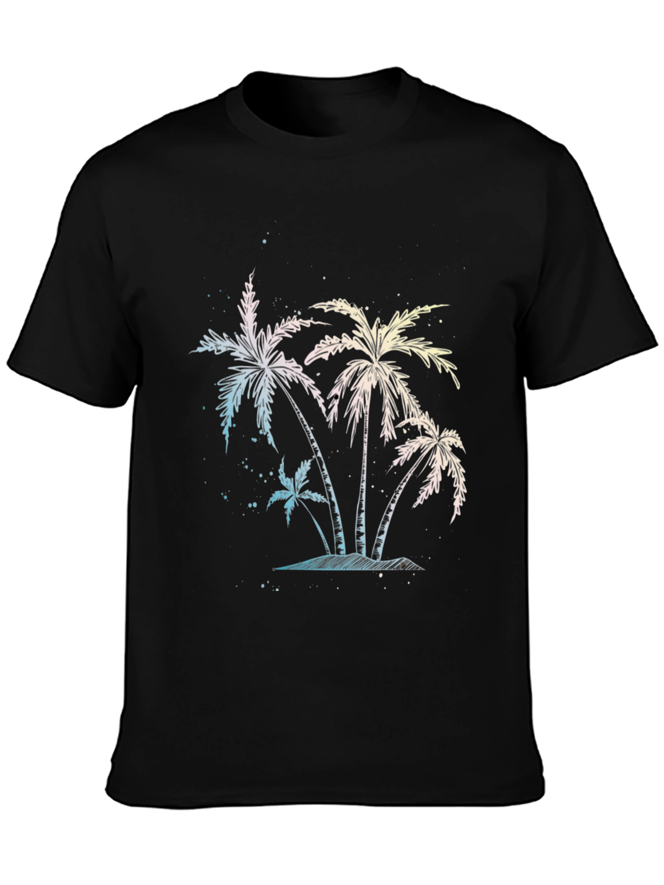 Tropical Palm Tree Graphic Black T-Shirt