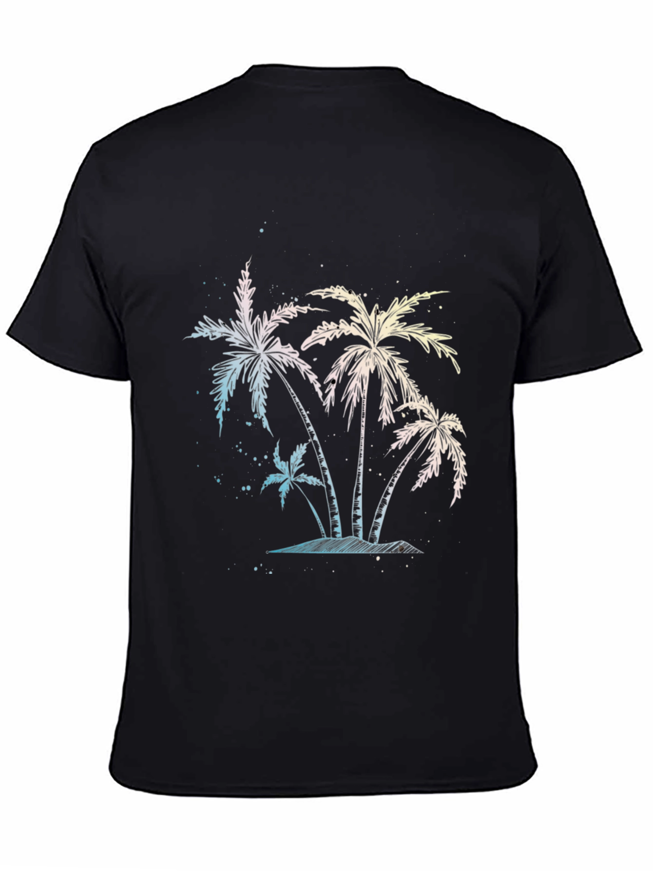 Tropical Palm Tree Graphic Black T-Shirt