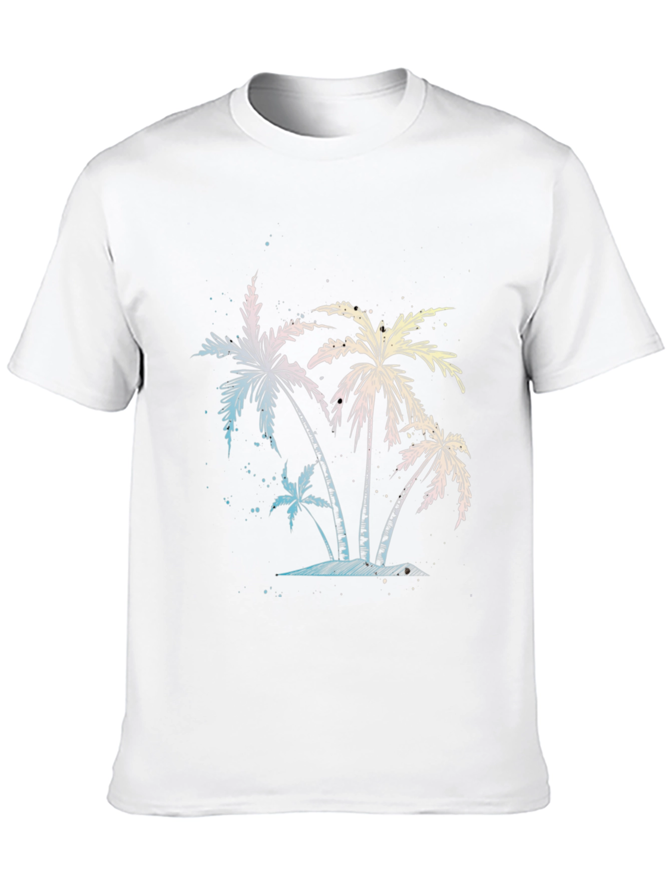Tropical Palm Tree Graphic Black T-Shirt