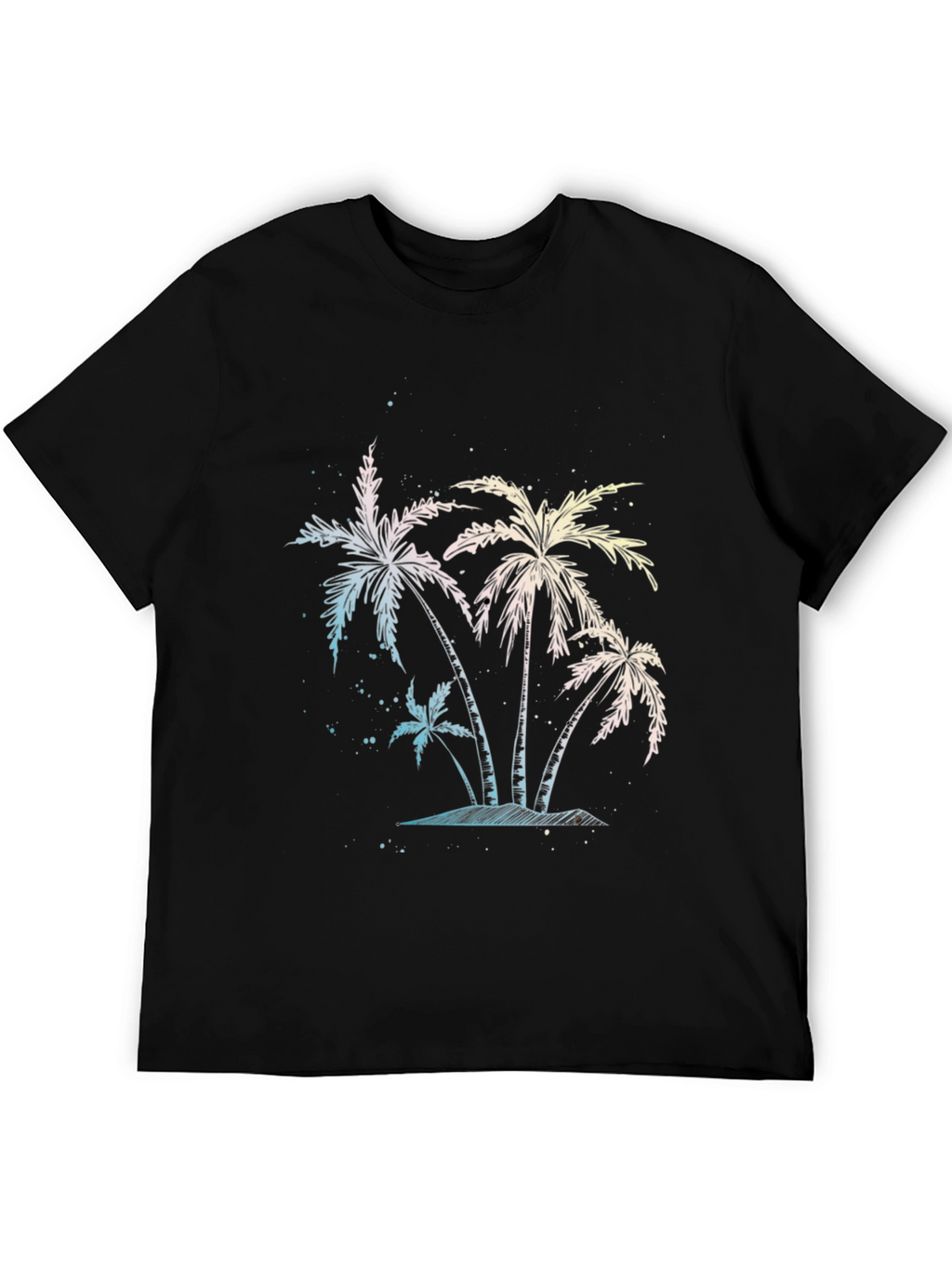 Tropical Palm Tree Graphic Black T-Shirt