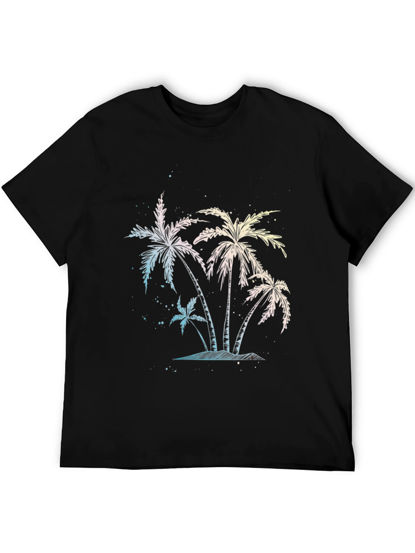 Tropical Palm Tree Graphic Black T-Shirt