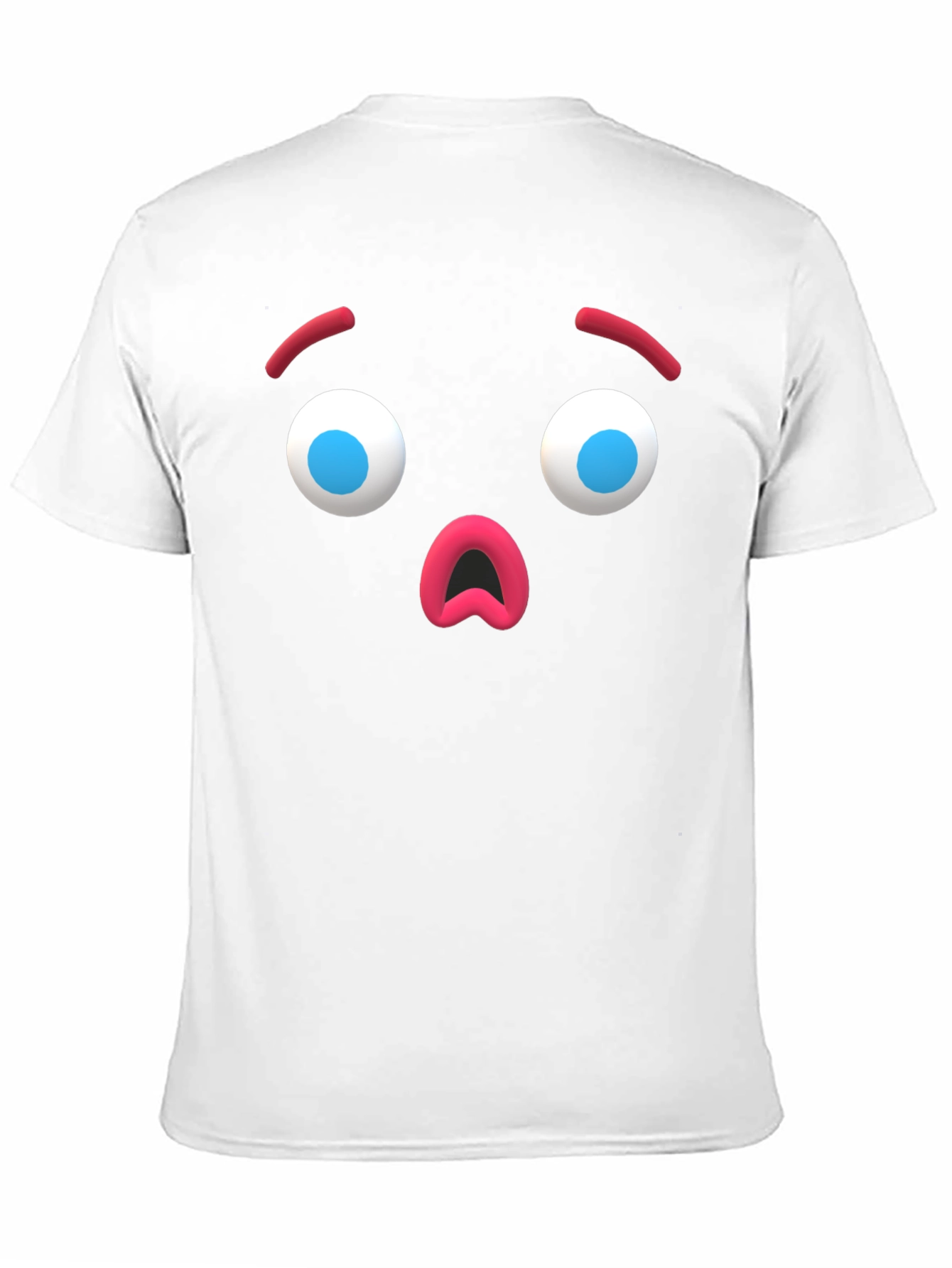 Surprised Emoji Black T-Shirt - Unique Graphic Tee