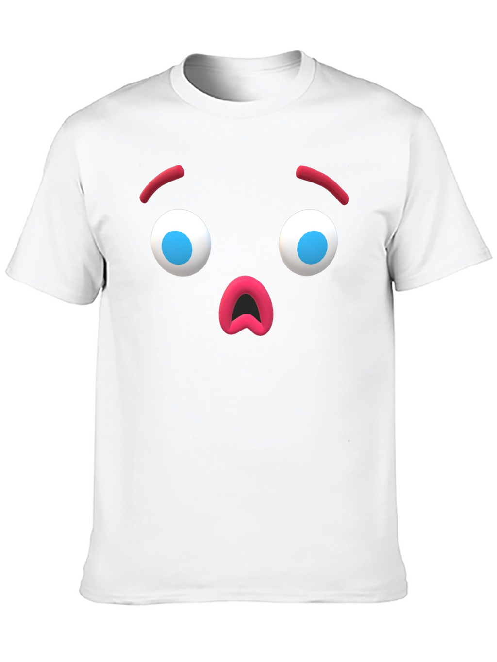 Surprised Emoji Black T-Shirt - Unique Graphic Tee
