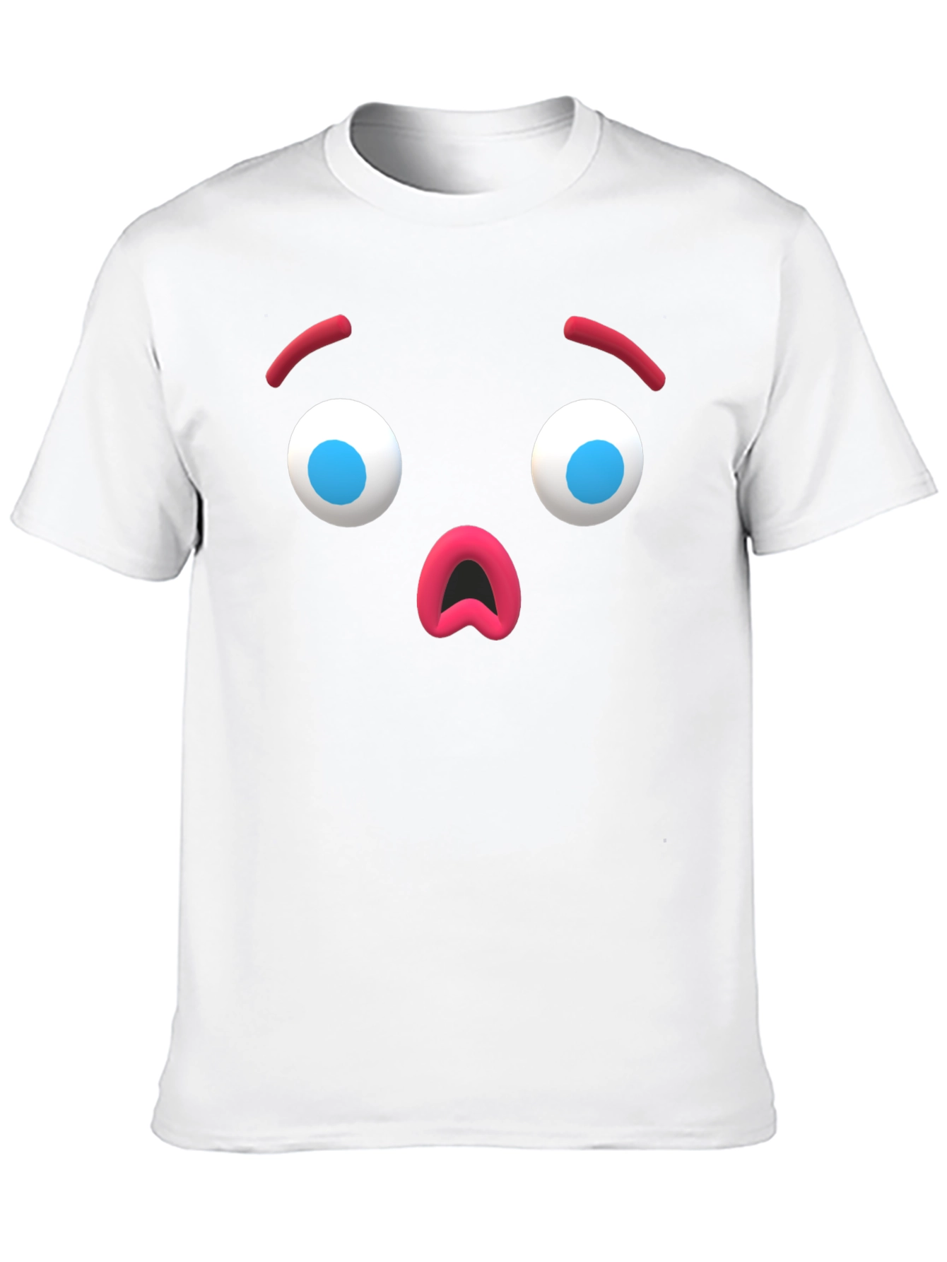 Surprised Emoji Black T-Shirt - Unique Graphic Tee