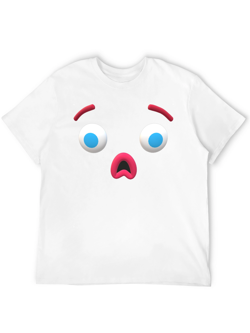 Surprised Emoji Black T-Shirt - Unique Graphic Tee