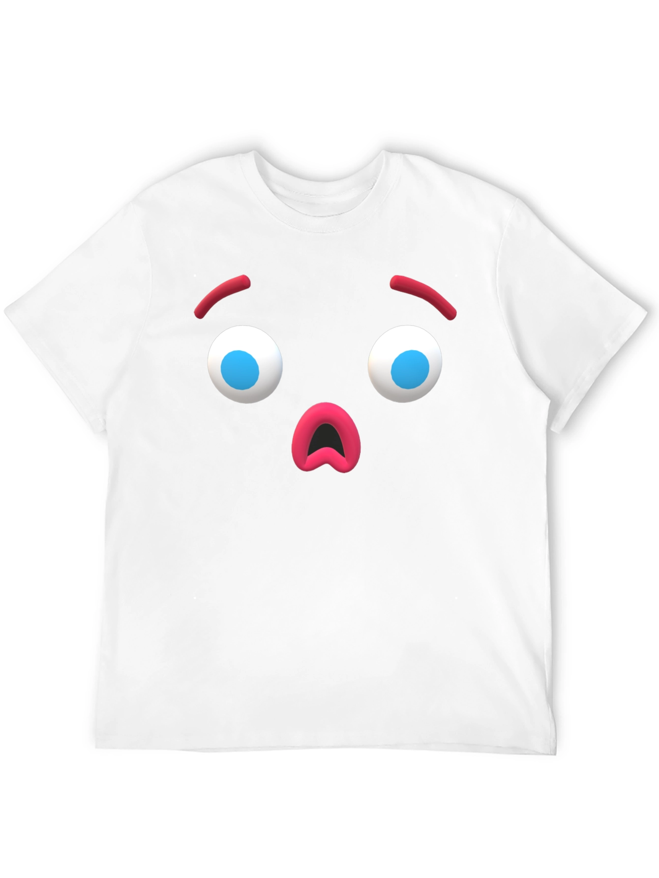 Surprised Emoji Black T-Shirt - Unique Graphic Tee