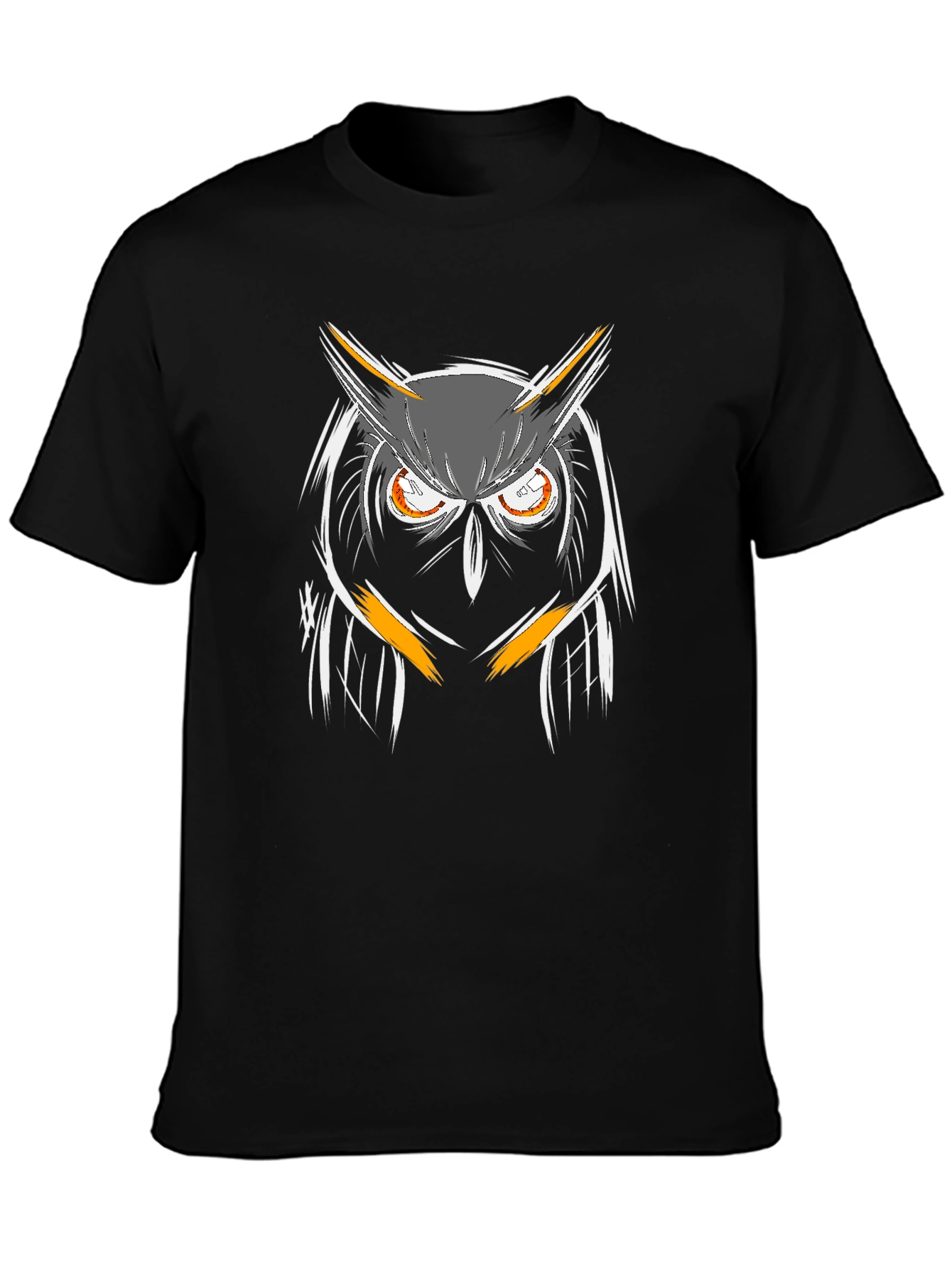 Cool Owl Graphic T-Shirt - Black