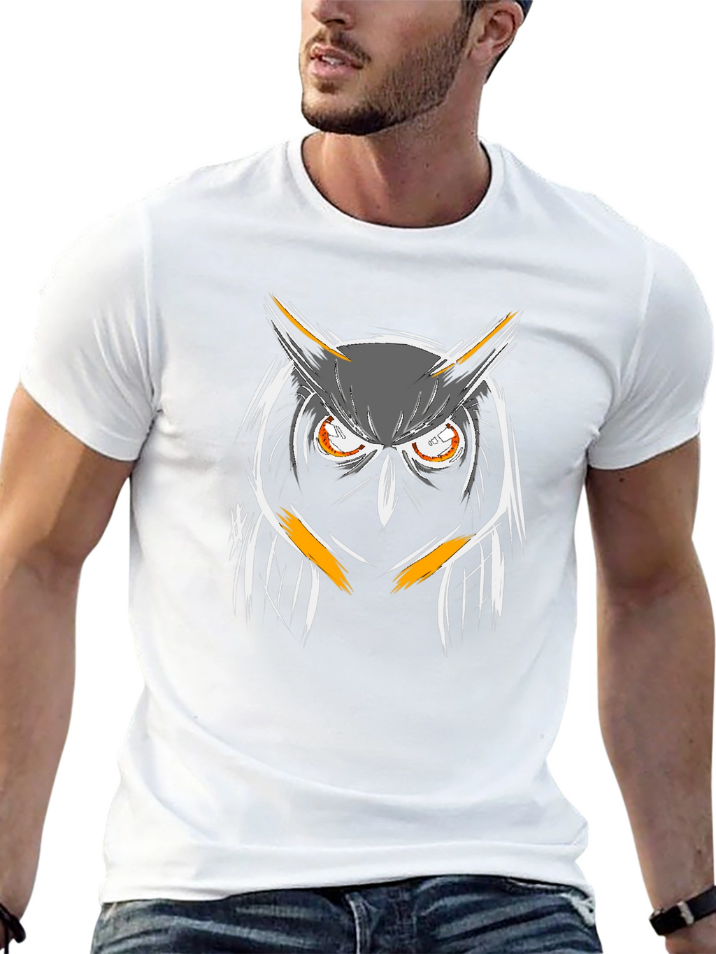 Cool Owl Graphic T-Shirt - Black