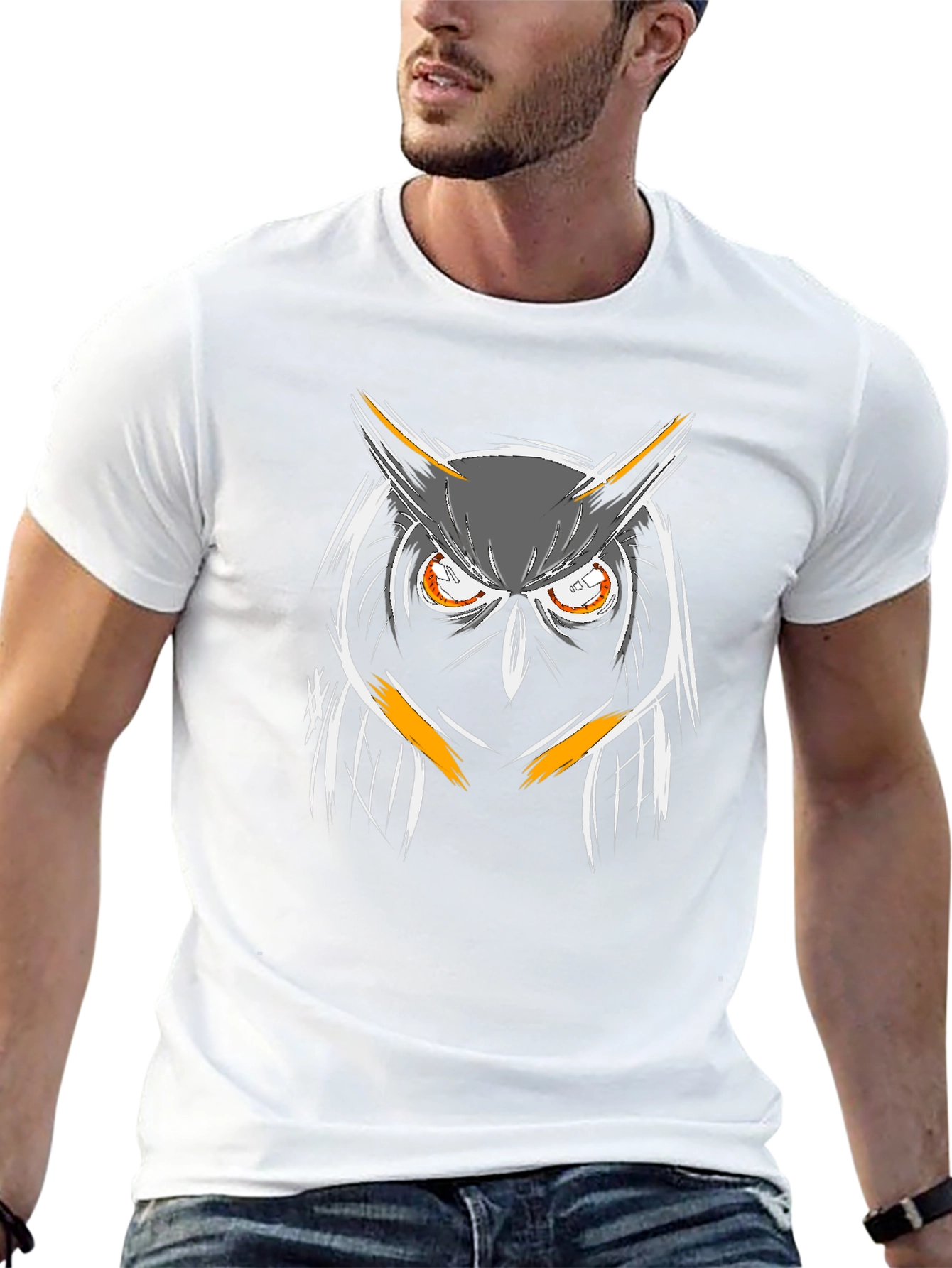 Cool Owl Graphic T-Shirt - Black