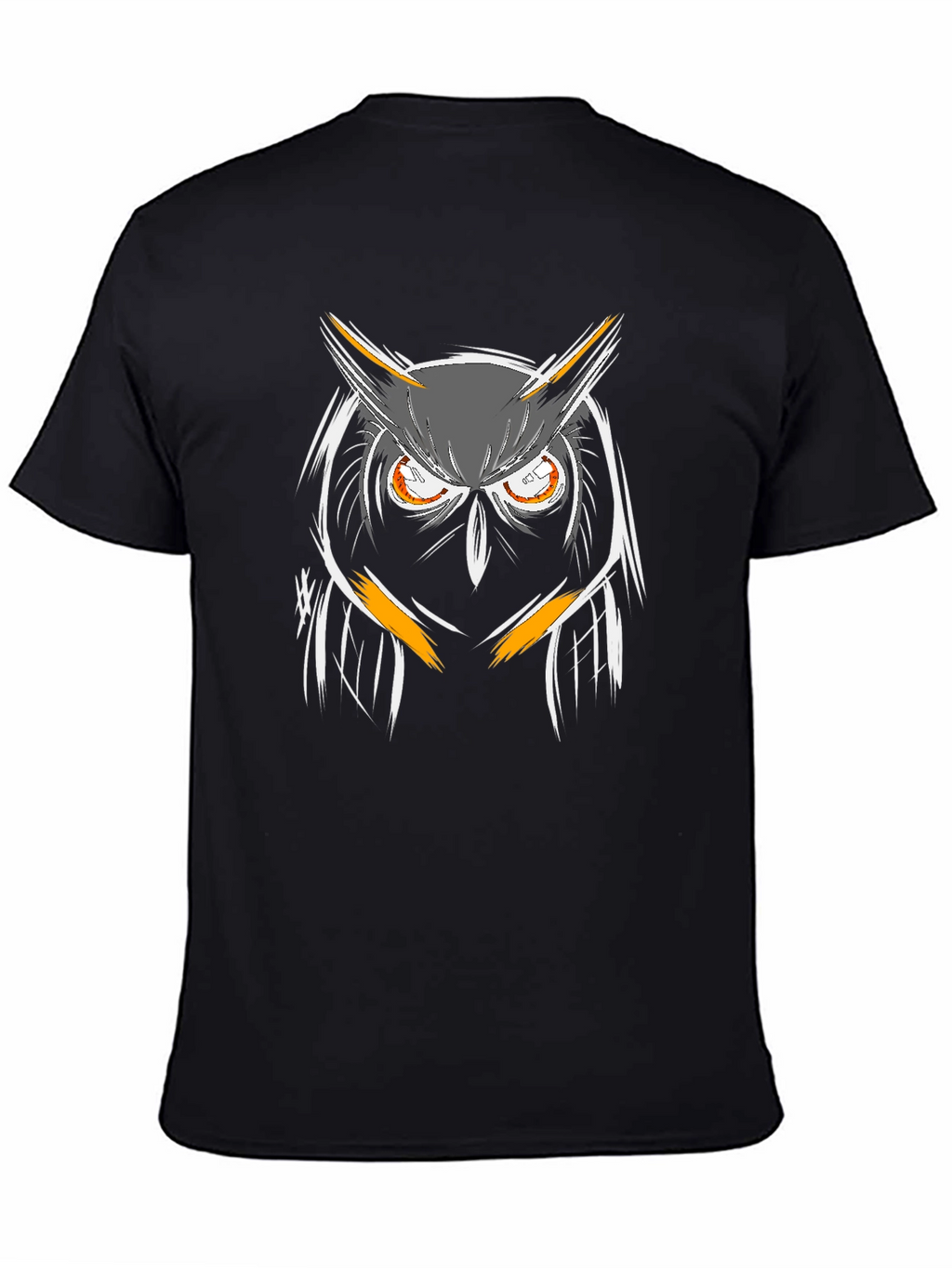 Cool Owl Graphic T-Shirt - Black