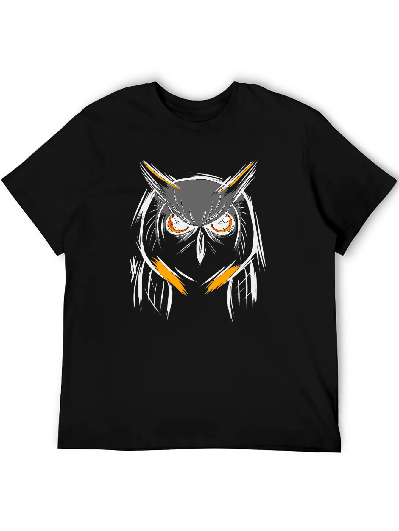 Cool Owl Graphic T-Shirt - Black