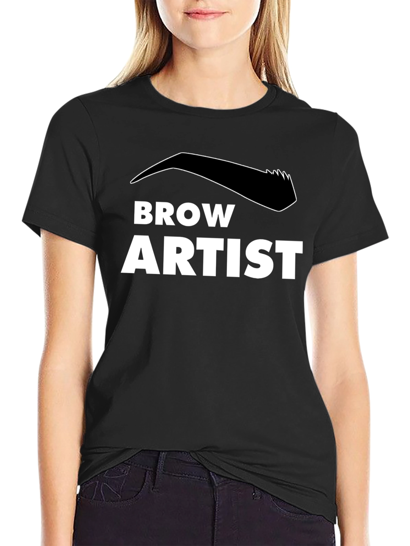 Brow Artist Black T-Shirt - Stylish Eyebrow Design