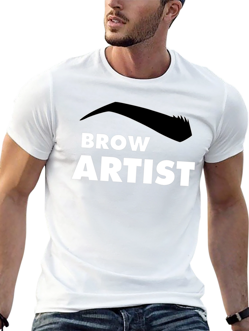 Brow Artist Black T-Shirt - Stylish Eyebrow Design