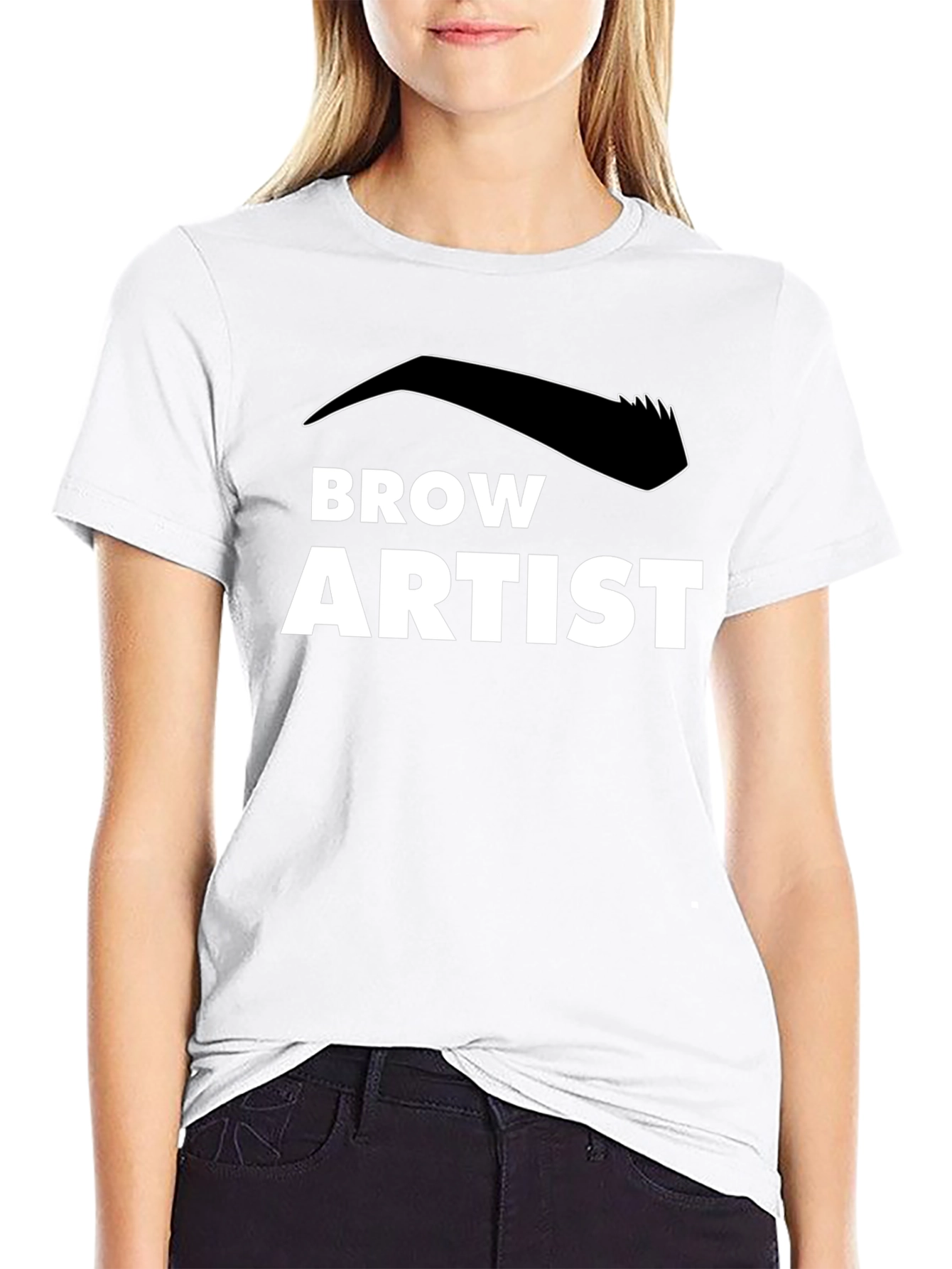 Brow Artist Black T-Shirt - Stylish Eyebrow Design