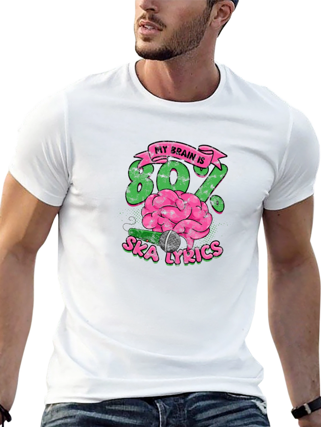 Ska Lyrics Brain T-Shirt