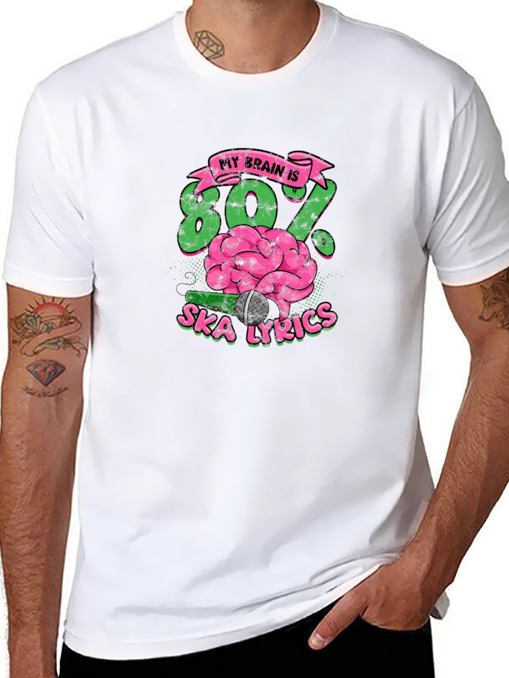 Ska Lyrics Brain T-Shirt