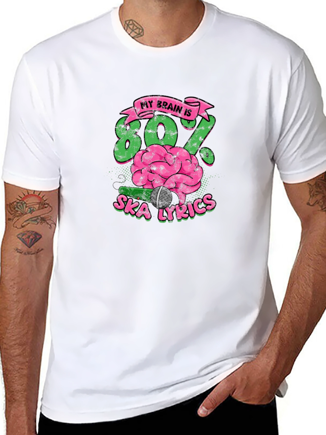 Ska Lyrics Brain T-Shirt