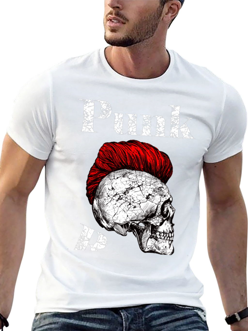 Punk Skull Graphic Tee - Edgy Style