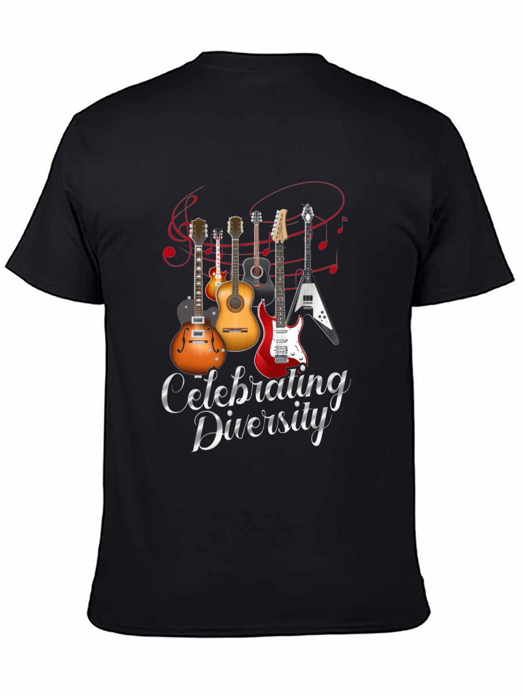 Celebrating Diversity Guitar Graphic T-Shirt