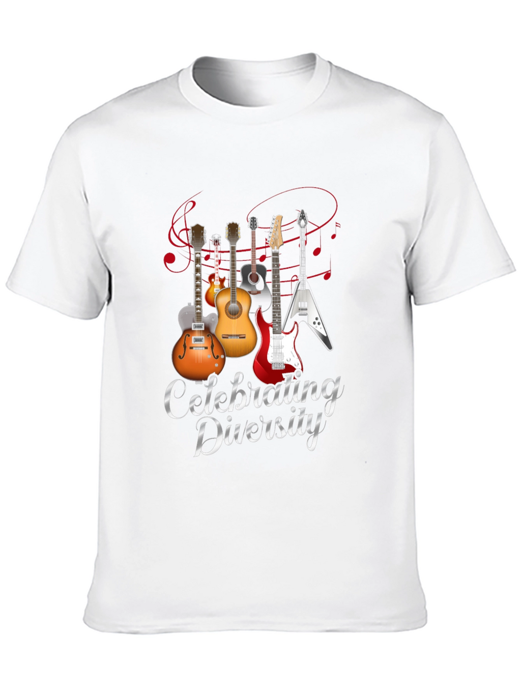 Celebrating Diversity Guitar Graphic T-Shirt