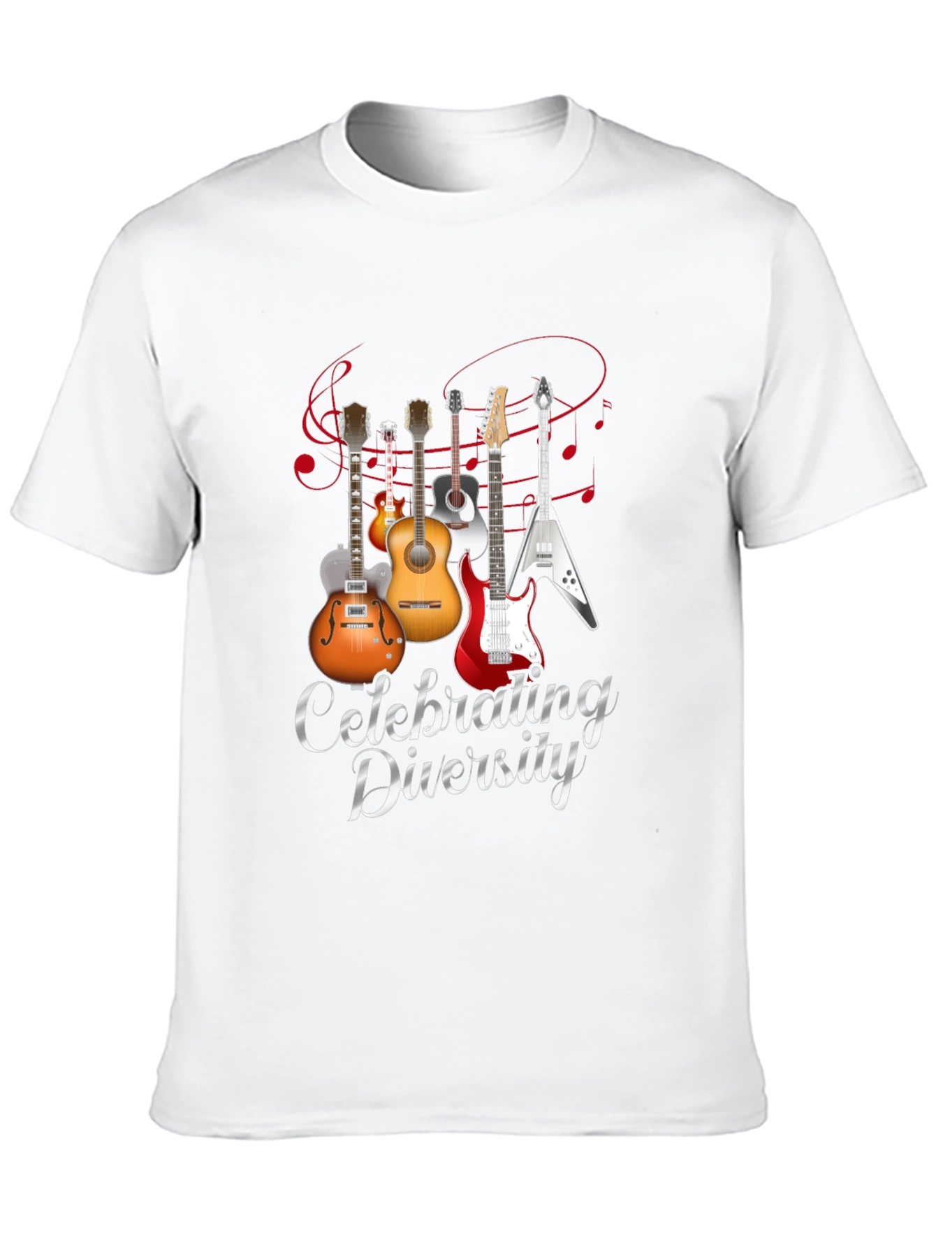Celebrating Diversity Guitar Graphic T-Shirt