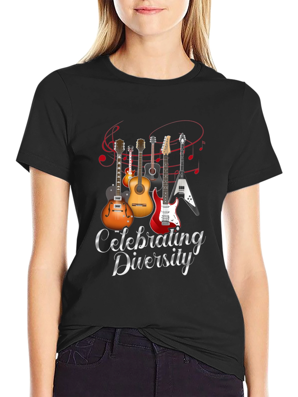 Celebrating Diversity Guitar Graphic T-Shirt