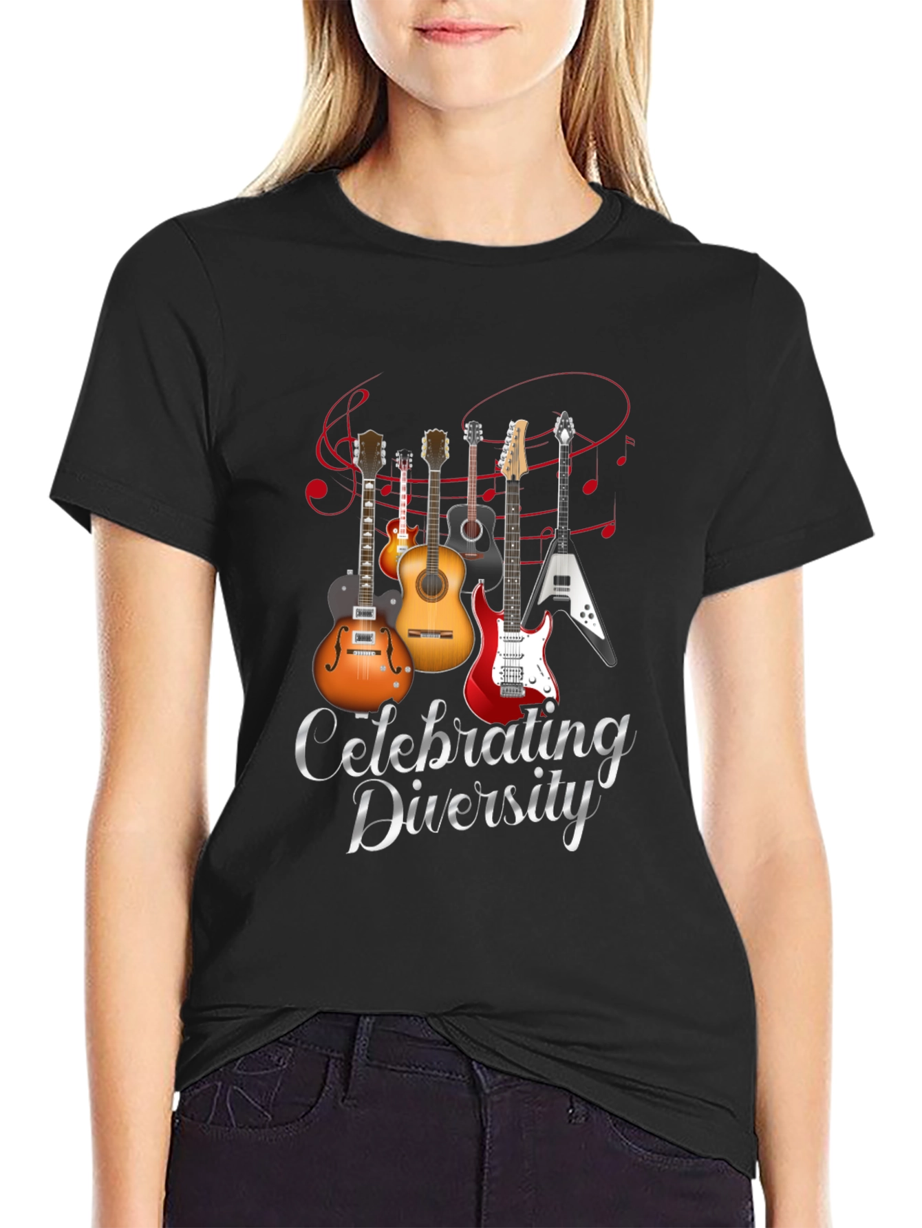 Celebrating Diversity Guitar Graphic T-Shirt