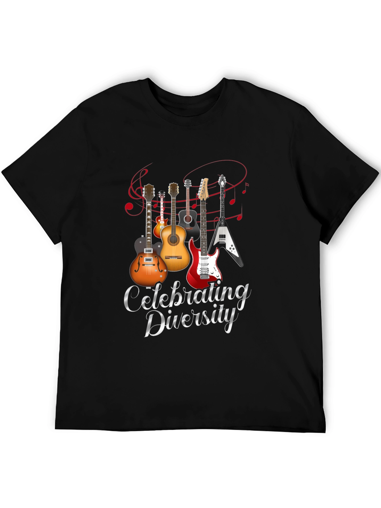 Celebrating Diversity Guitar Graphic T-Shirt
