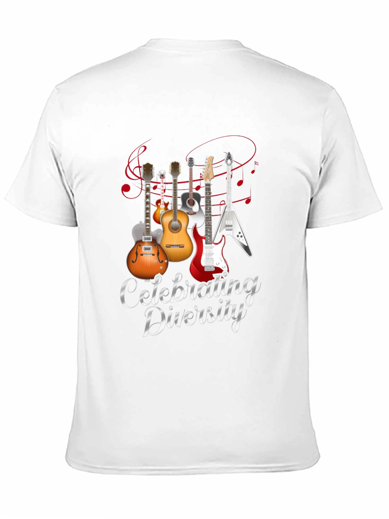 Celebrating Diversity Guitar Graphic T-Shirt