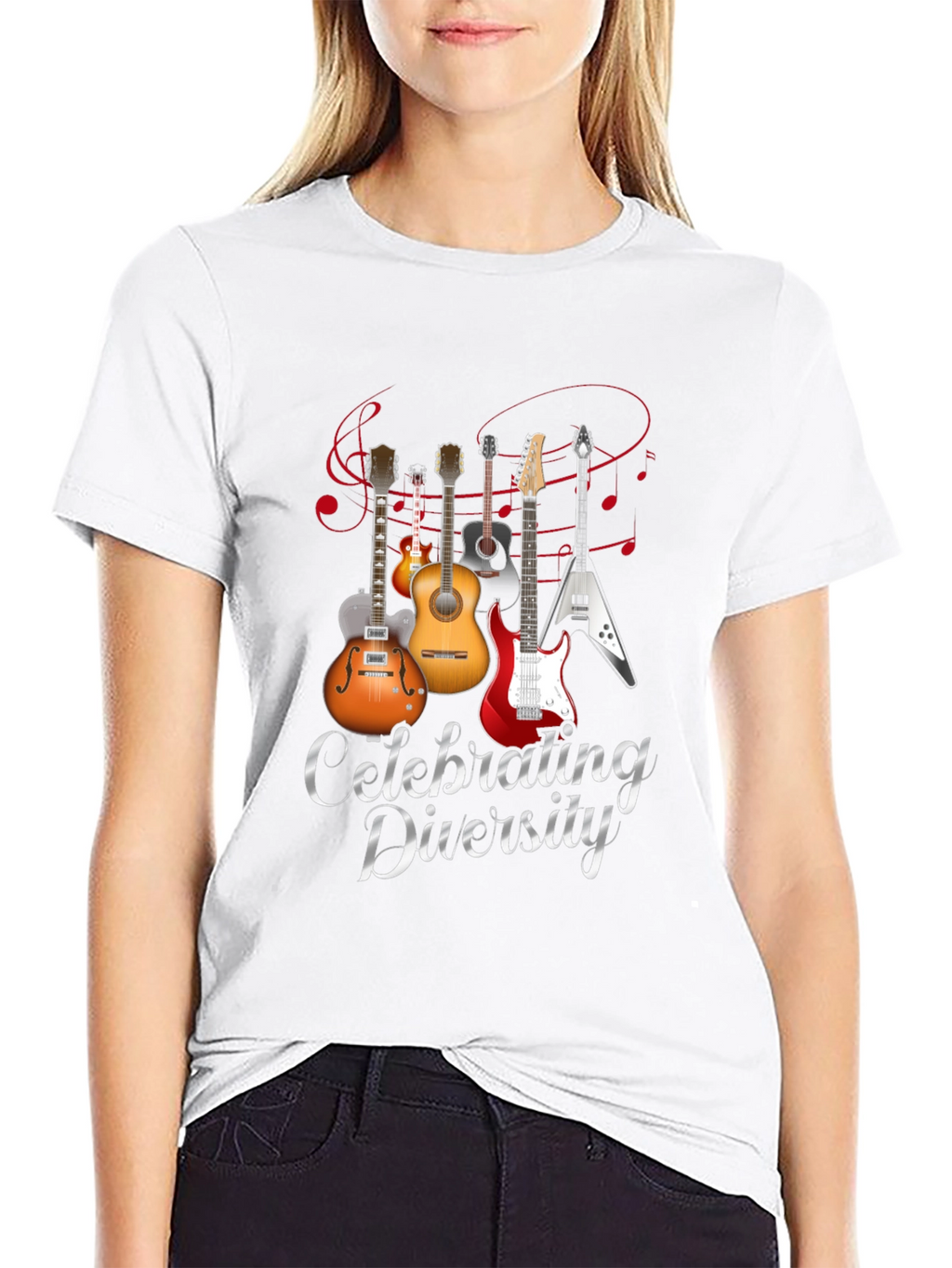 Celebrating Diversity Guitar Graphic T-Shirt