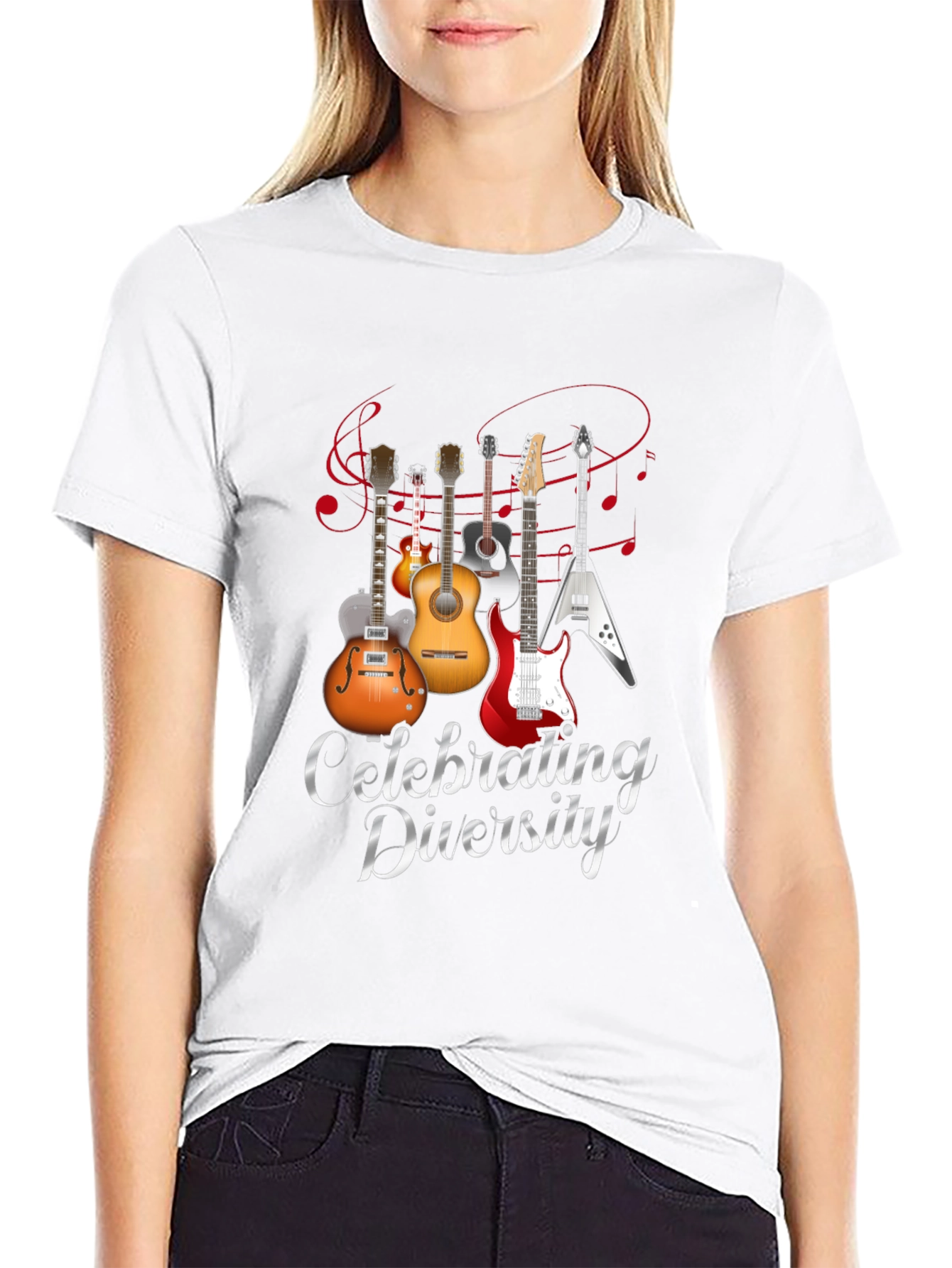 Celebrating Diversity Guitar Graphic T-Shirt