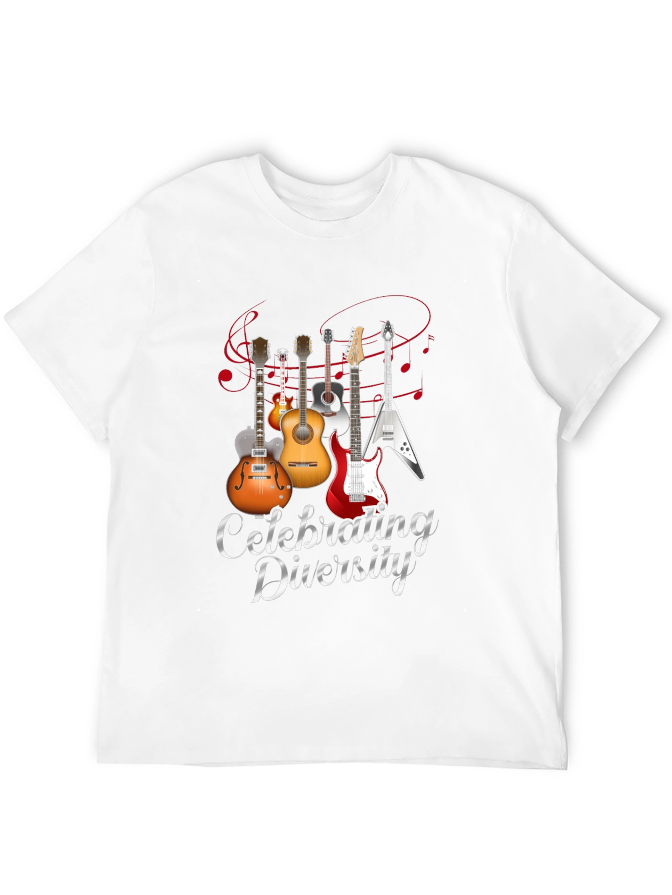 Celebrating Diversity Guitar Graphic T-Shirt