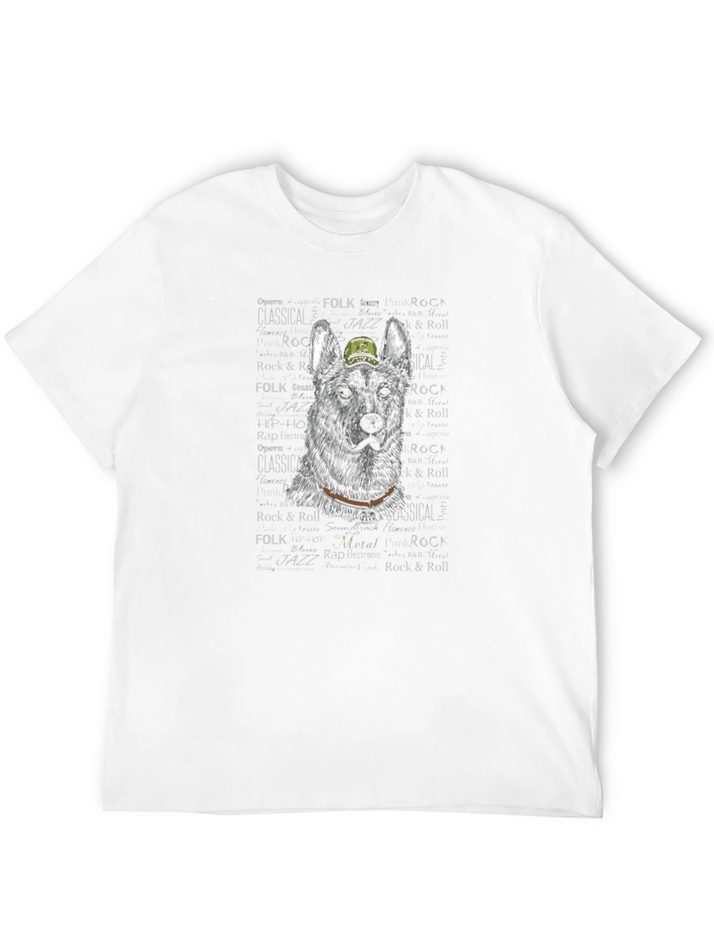 Cool Dog T-Shirt: German Shepherd with Hat