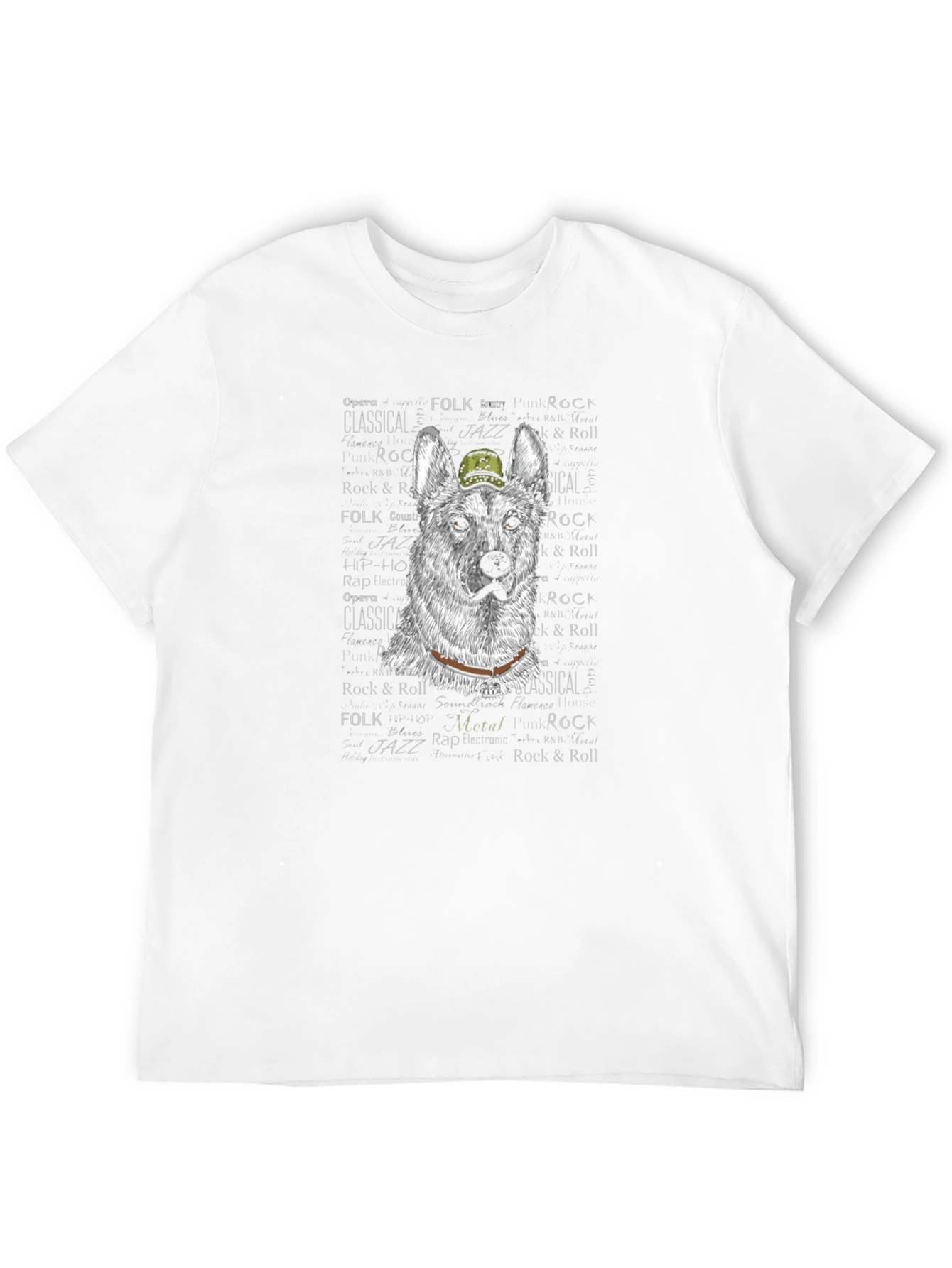 Cool Dog T-Shirt: German Shepherd with Hat