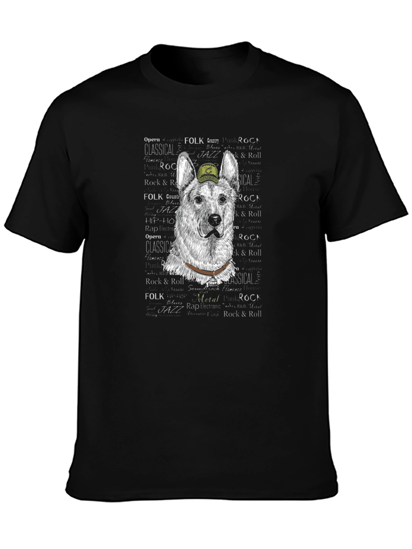 Cool Dog T-Shirt: German Shepherd with Hat