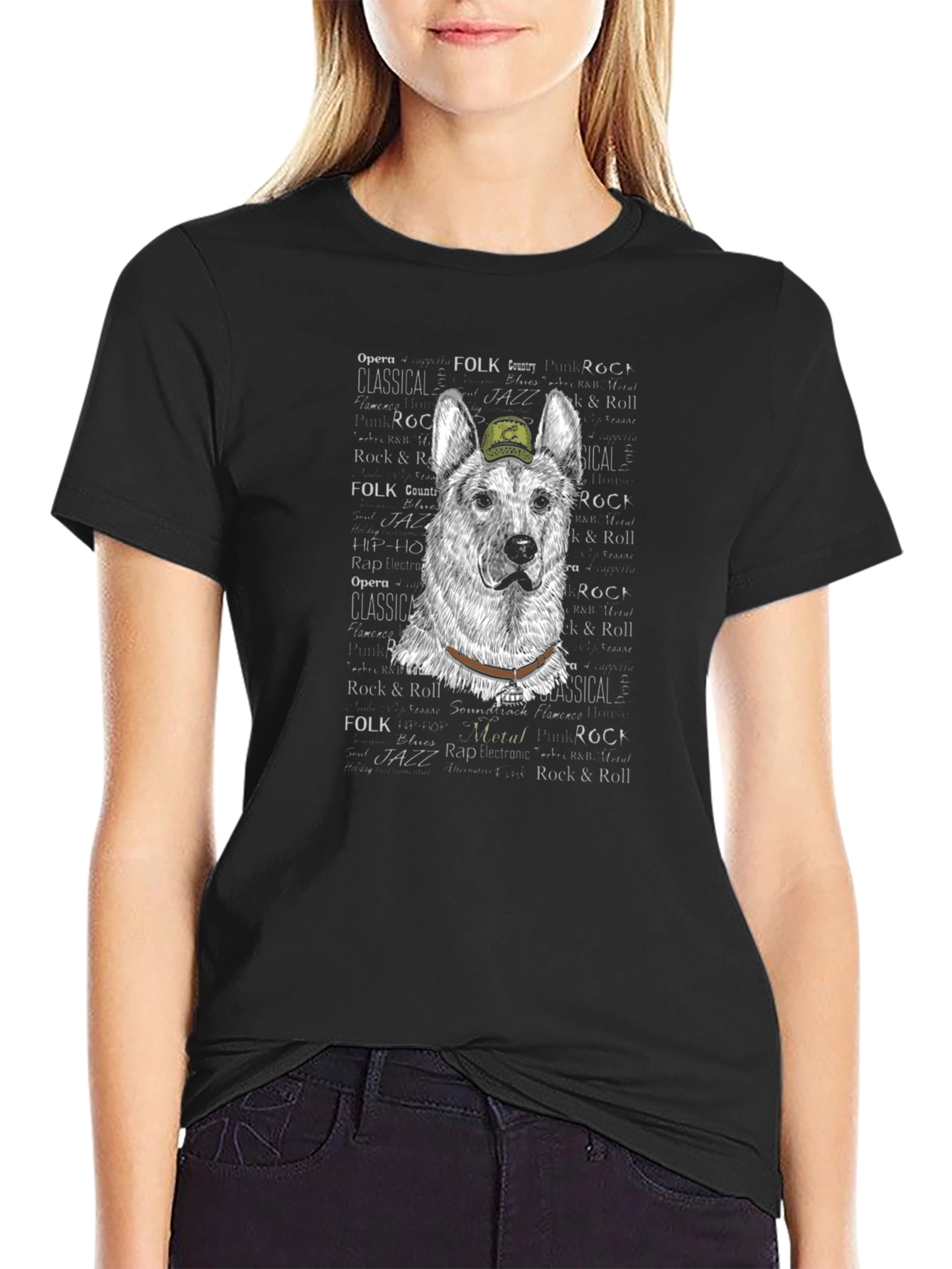 Cool Dog T-Shirt: German Shepherd with Hat