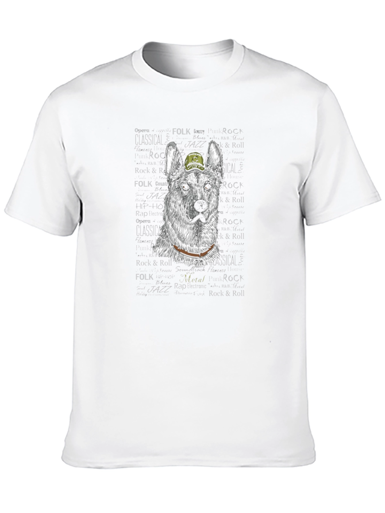 Cool Dog T-Shirt: German Shepherd with Hat