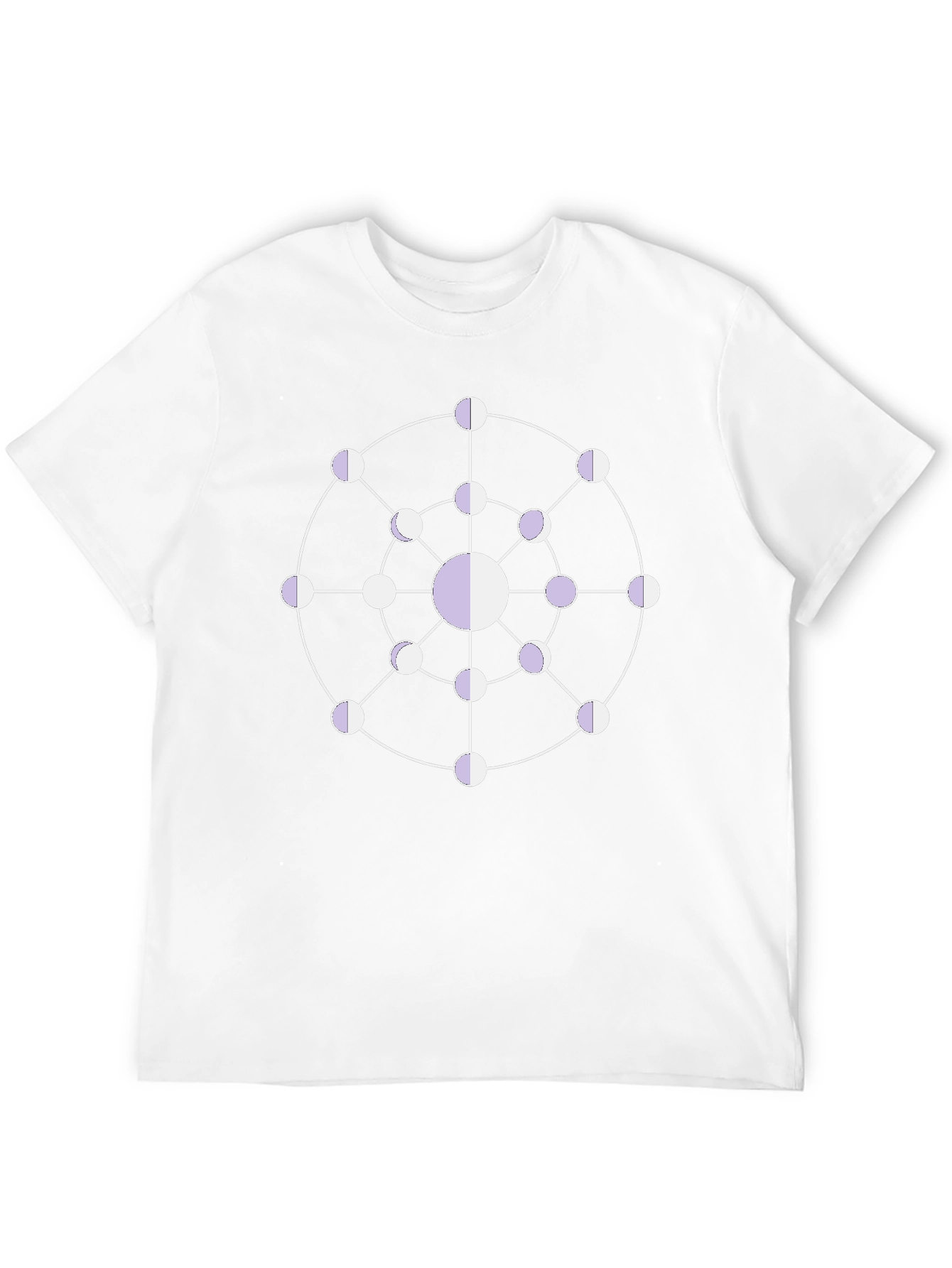 Geometric Moon Phase T-Shirt - Black