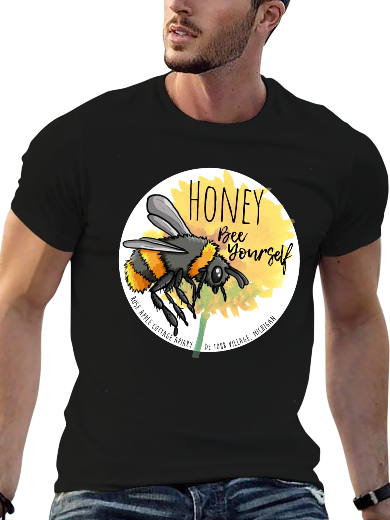 Honey Bee Yourself Graphic Tee - Black