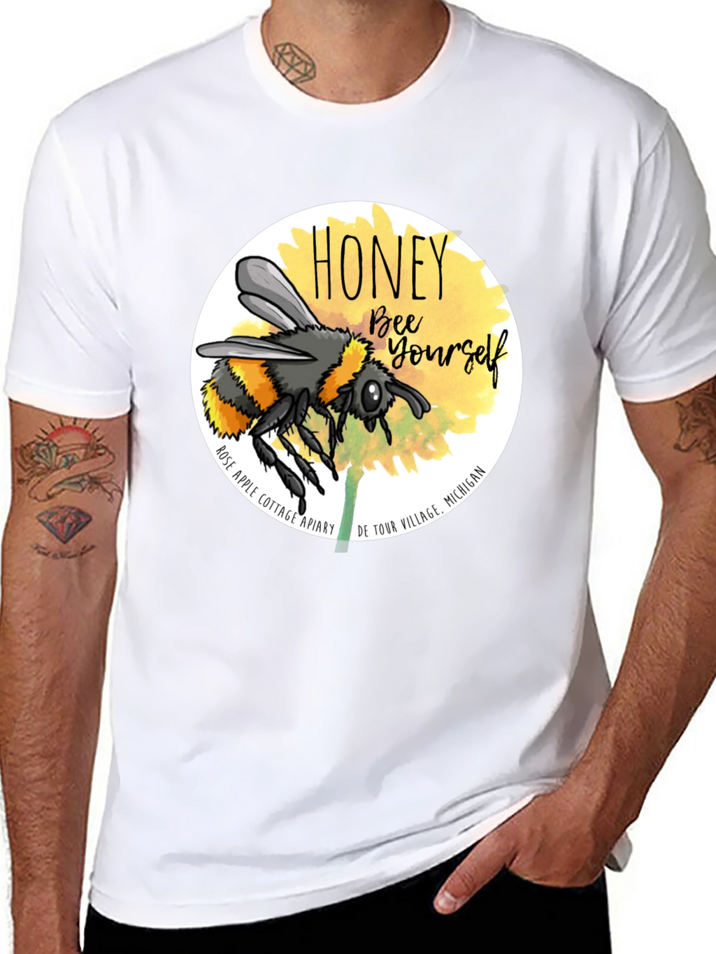 Honey Bee Yourself Graphic Tee - Black